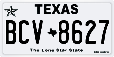 TX license plate BCV8627