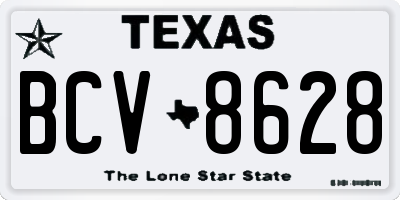 TX license plate BCV8628