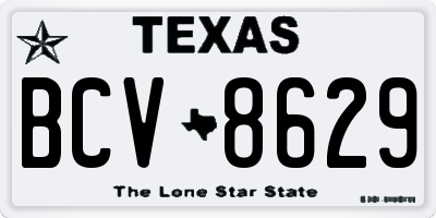 TX license plate BCV8629