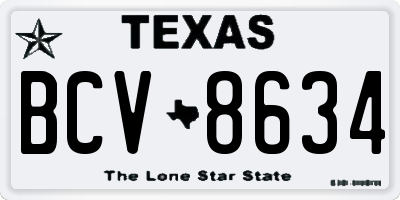 TX license plate BCV8634