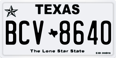 TX license plate BCV8640