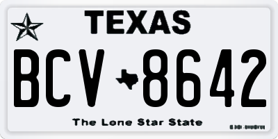 TX license plate BCV8642
