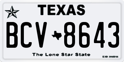 TX license plate BCV8643