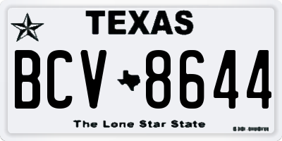 TX license plate BCV8644