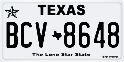 TX license plate BCV8648