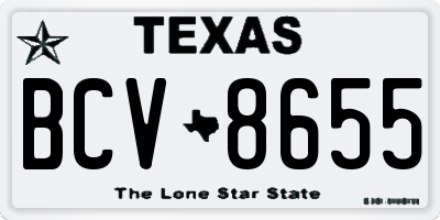 TX license plate BCV8655