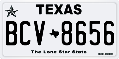 TX license plate BCV8656