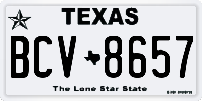 TX license plate BCV8657