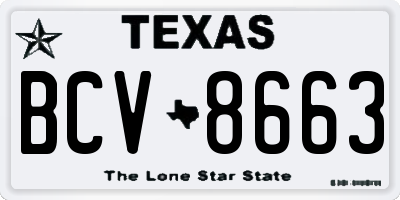 TX license plate BCV8663