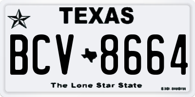 TX license plate BCV8664