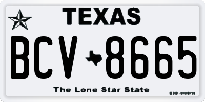 TX license plate BCV8665