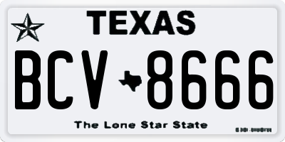 TX license plate BCV8666