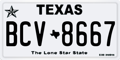 TX license plate BCV8667