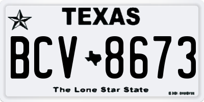 TX license plate BCV8673