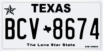 TX license plate BCV8674