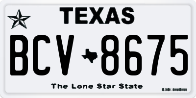 TX license plate BCV8675