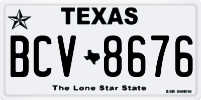 TX license plate BCV8676