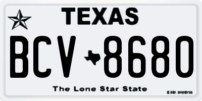TX license plate BCV8680