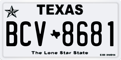 TX license plate BCV8681