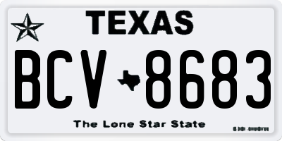 TX license plate BCV8683