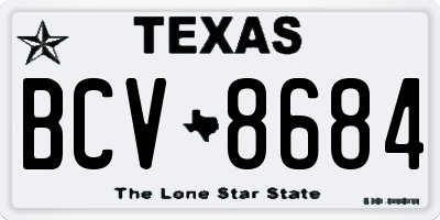 TX license plate BCV8684