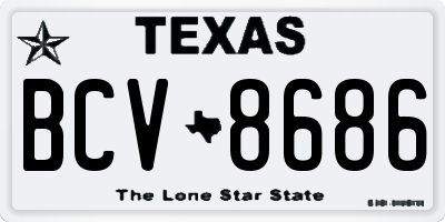 TX license plate BCV8686