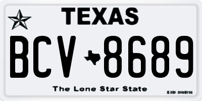 TX license plate BCV8689