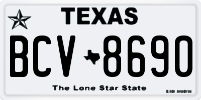 TX license plate BCV8690