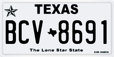 TX license plate BCV8691
