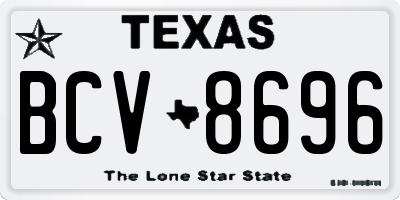 TX license plate BCV8696