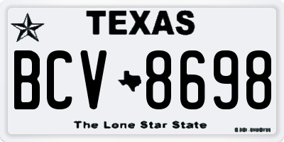TX license plate BCV8698