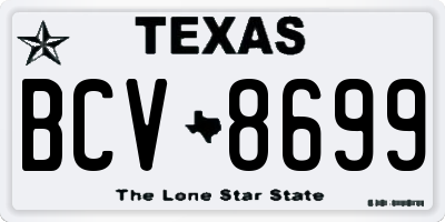 TX license plate BCV8699