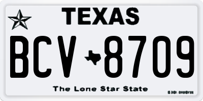 TX license plate BCV8709