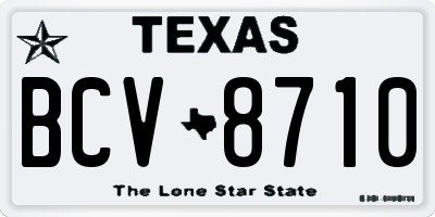 TX license plate BCV8710