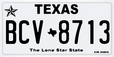 TX license plate BCV8713