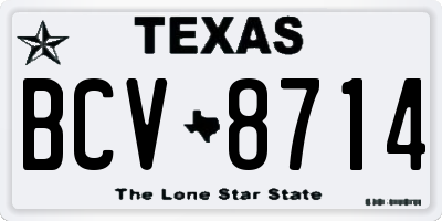 TX license plate BCV8714