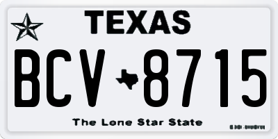 TX license plate BCV8715