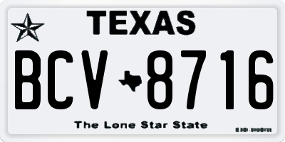TX license plate BCV8716