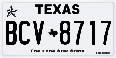 TX license plate BCV8717