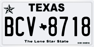 TX license plate BCV8718