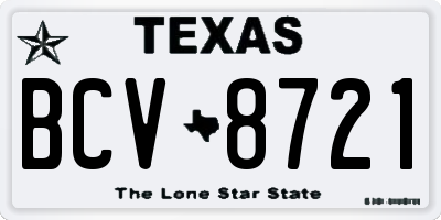 TX license plate BCV8721