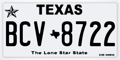 TX license plate BCV8722
