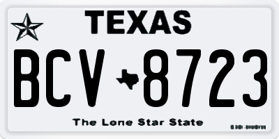 TX license plate BCV8723
