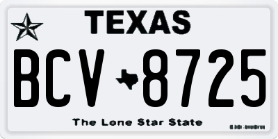 TX license plate BCV8725