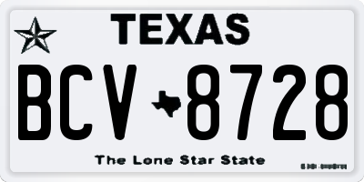 TX license plate BCV8728