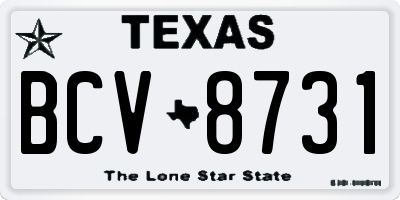 TX license plate BCV8731