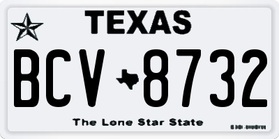 TX license plate BCV8732