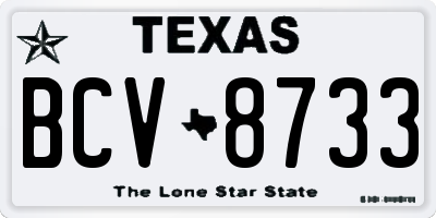 TX license plate BCV8733