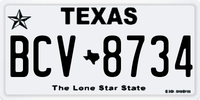 TX license plate BCV8734