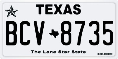 TX license plate BCV8735